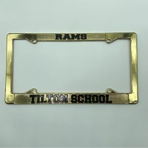 The Tilton School License Plate Frame New Hampshire Metal Gold Tone New Prep